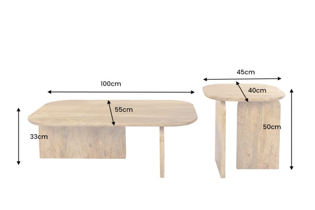 et 2 Tables Basses Gatsby Manguier Brun | Elsines