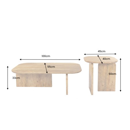 et 2 Tables Basses Gatsby Manguier Brun | Elsines