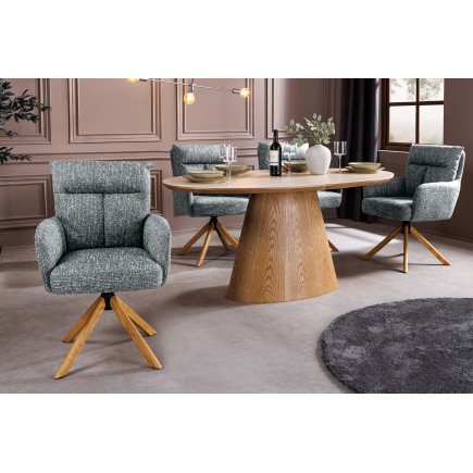 Fauteuil pivotant BIG GEORGE vert & chêne 360° 2