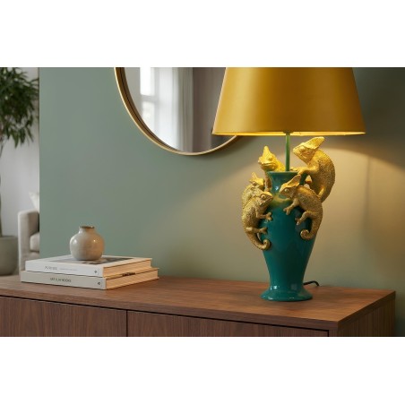 Lampe de table CHAMELEON 55cm vert, or, jaune | Polyrésine