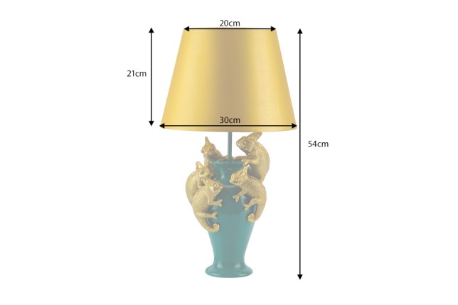 Lampe de table CHAMELEON 55cm vert, or, jaune | Polyrésine