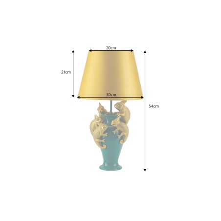Lampe de table CHAMELEON 55cm vert, or, jaune | Polyrésine
