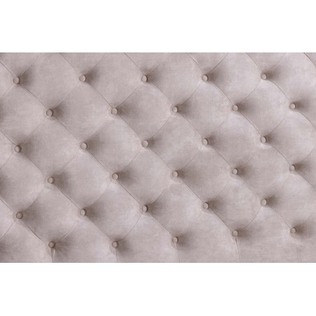 Lit PARIS 160x200 Chesterfield velours champagne beige rangement