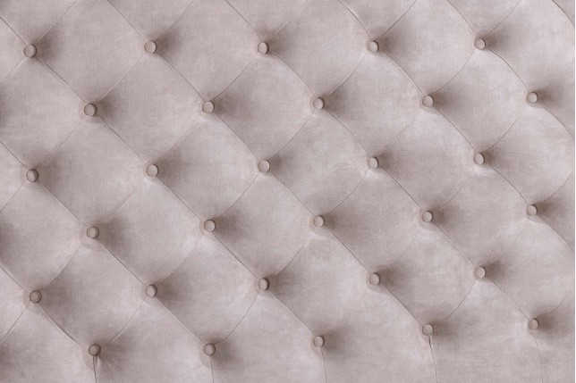 Lit PARIS 180x200 Chesterfield Velours Champagne + Rangement