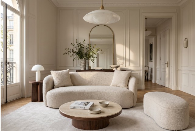 Sofa ELEMENTAL 180cm 2 places bouclé champagne beige