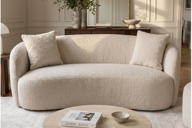 Sofa ELEMENTAL 180cm 2 places bouclé champagne beige