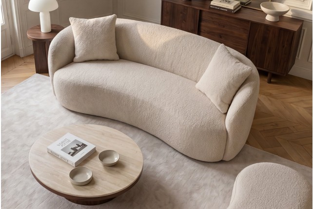 Sofa ELEMENTAL 180cm 2 places bouclé champagne beige