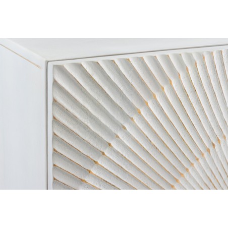 Highboard GOLDEN SUNSET 120cm - Buffet manguier blanc et doré