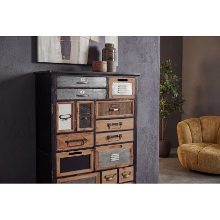 Highboard SECRETS 150cm pin massif vintage brown 2
