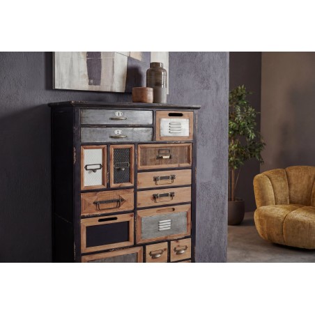 Highboard SECRETS 150cm pin massif vintage brown