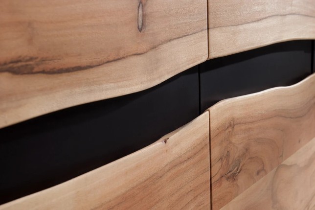 Bahut AMAZONAS 150cm Bois Massif Acacia Pieds Métal