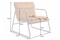 Fauteuil design en velours coloris jaune moutarde