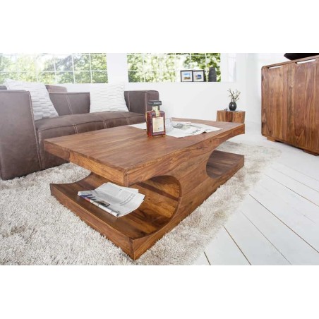 Table basse rectangulaire en bois sheesham  massif 105 cm | Elsines