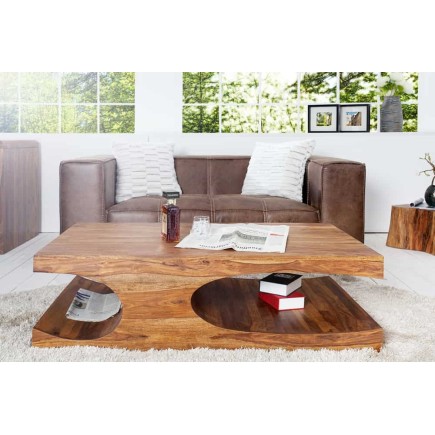 Table basse rectangulaire en bois sheesham  massif 105 cm | Elsines 2