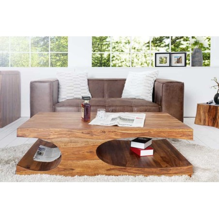 Table basse rectangulaire en bois sheesham  massif 105 cm | Elsines