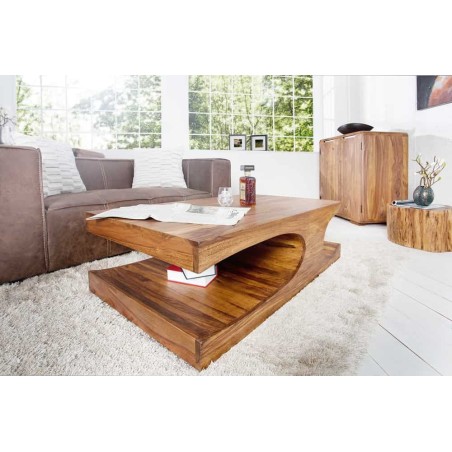 Table basse rectangulaire en bois sheesham  massif 105 cm | Elsines