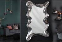 Miroir mural moderne en polyresine teinté argent