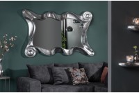 Miroir mural moderne en polyresine teinté argent
