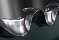 Miroir mural moderne en polyresine teinté argent