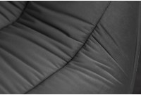 Chaise design scandinave de salle à manger coloris gris en microfibre avec piétement en métal