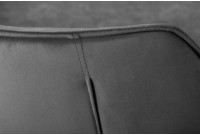 Chaise design scandinave de salle à manger coloris gris en microfibre avec piétement en métal