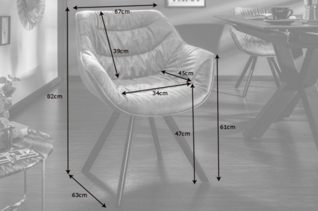 Chaise design scandinave de salle à manger coloris gris en microfibre avec piétement en métal