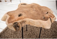 Table d'appoint en bois massif style rustique