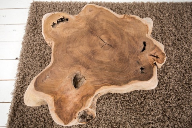 Table d'appoint en bois massif style rustique