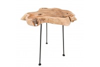 Table d'appoint en bois massif style rustique