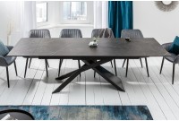 Table à manger 180-220-260cm céramique  aspect de pierre graphite