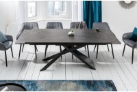 Table à manger 180-220-260cm céramique  aspect de pierre graphite