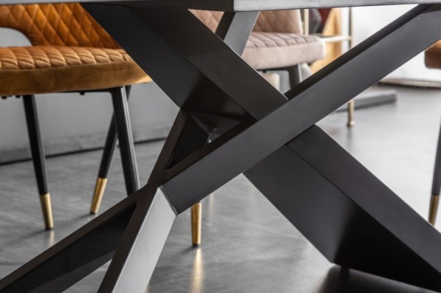 Table à manger extensible 180-220-260cm céramique  aspect marbre foncé