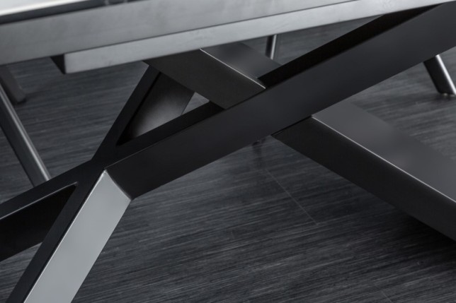 Table à manger extensible 180-220-260cm céramique  aspect marbre blanc