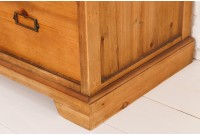 Bahut massif HENRY 150cm sapin naturel portes industrielles vitrine métal