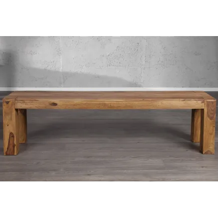 Banquette 140 cm design en bois massif sheesham 2