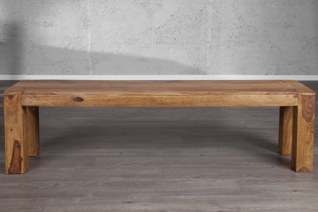 Banquette 140 cm design en bois massif sheesham
