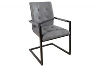 Ensemble de 2 chaises capitonnées gris