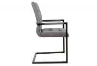 Ensemble de 2 chaises capitonnées gris