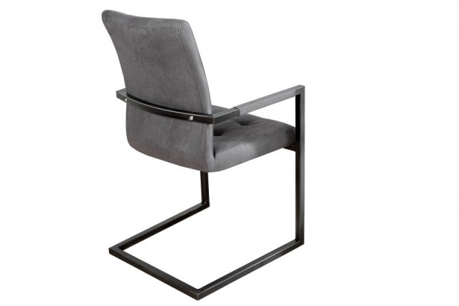 Ensemble de 2 chaises capitonnées gris