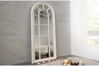 Miroir design Fenêtre avec cadre en bois blanc