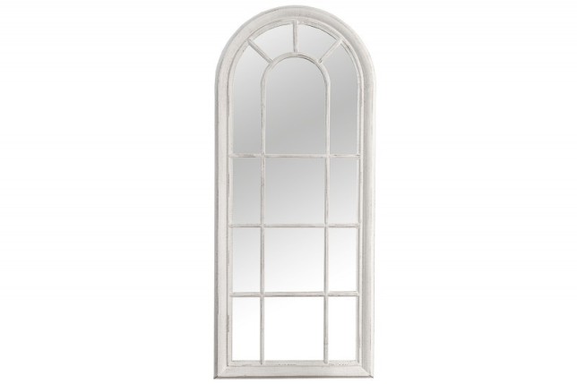 Miroir design Fenêtre avec cadre en bois blanc