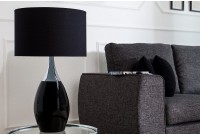 Lampe à poser moderne en métal et en toile de couleur noire