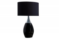 Lampe à poser moderne en métal et en toile de couleur noire