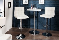 Lot de 2 tabourets de bar design en simili cuir blanc