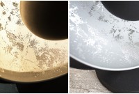 Lampe à poser en aluminium et acier inoxydable coloris argent