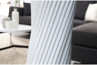 Lampadaire ovale 120 cm en tissu de latex plissé coloris blanc