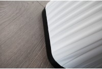 Lampadaire ovale 120 cm en tissu de latex plissé coloris blanc
