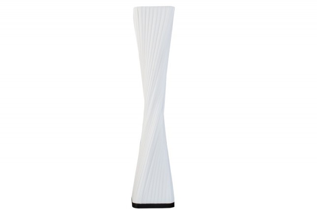 Lampadaire ovale 120 cm en tissu de latex plissé coloris blanc