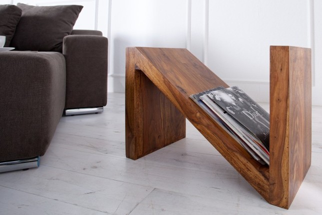 Table d'appoint design Z en bois massif