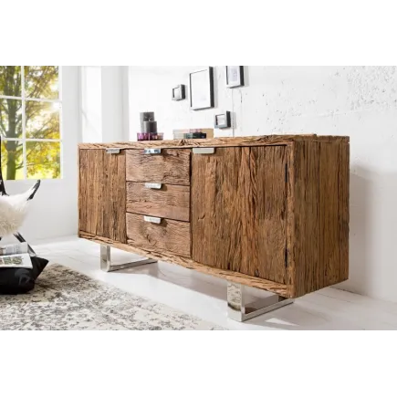 Enfilade design 2 portes 3 tiroirs en bois massif